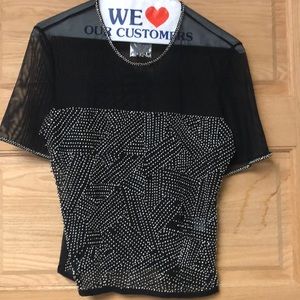 Milos Black Beaded Top
